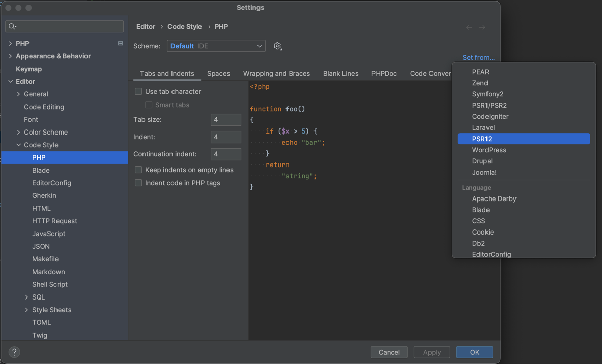 phpstorm-define-psr-12